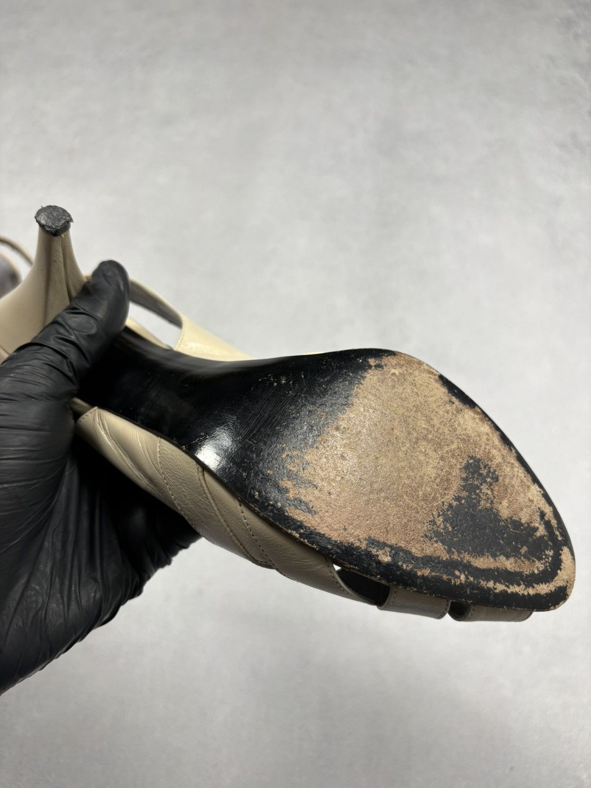 Dior Christian Dior Vintage Leather Slingback Heels Beige EU 38.5 Size US 8 / IT 38 - 19 Thumbnail