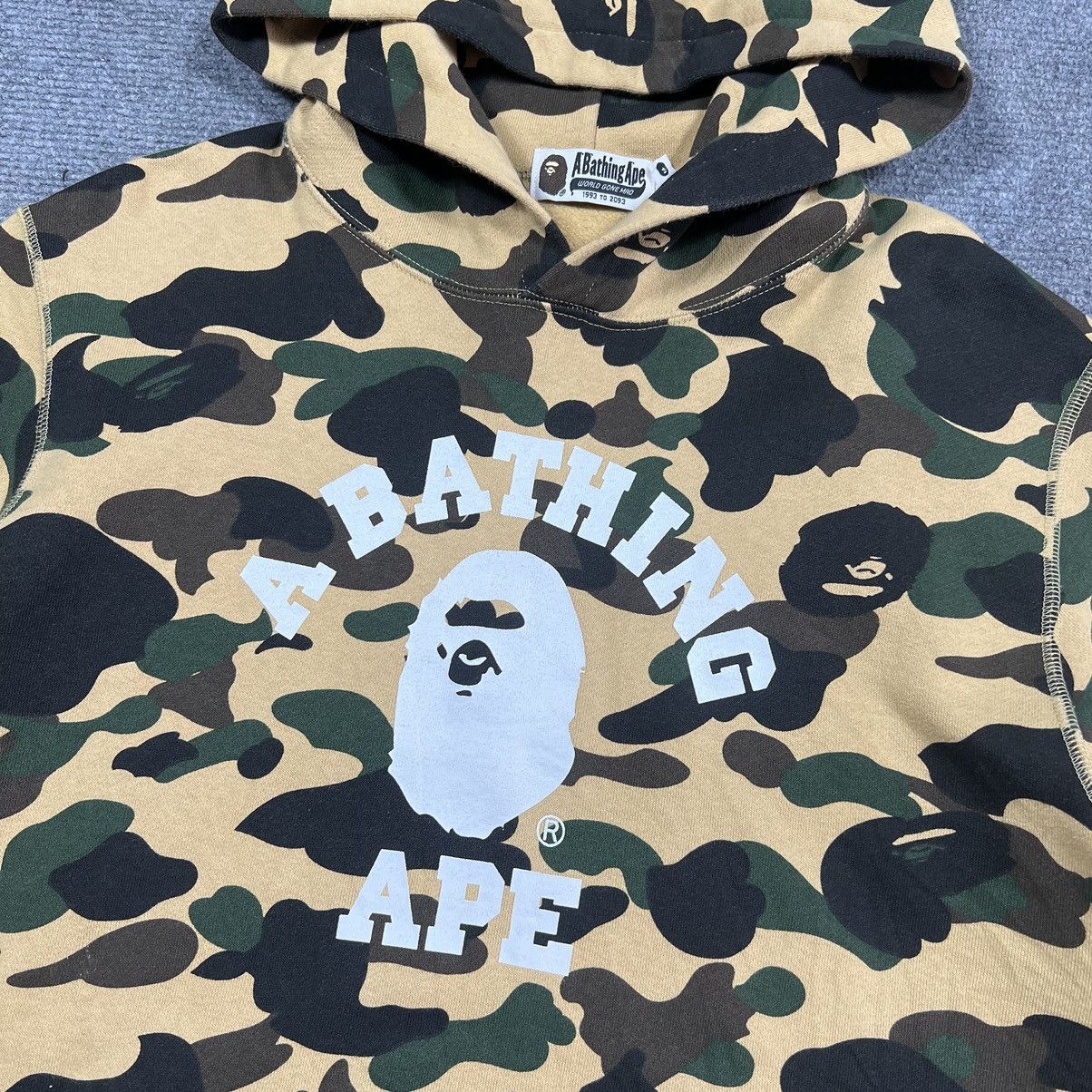 Bape × Nigo OG BAPE NIGO 1st YELLOW CAMO COLLEGE PULLOVER HOODIE Size US XL / EU 56 / 4 - 4 Thumbnail