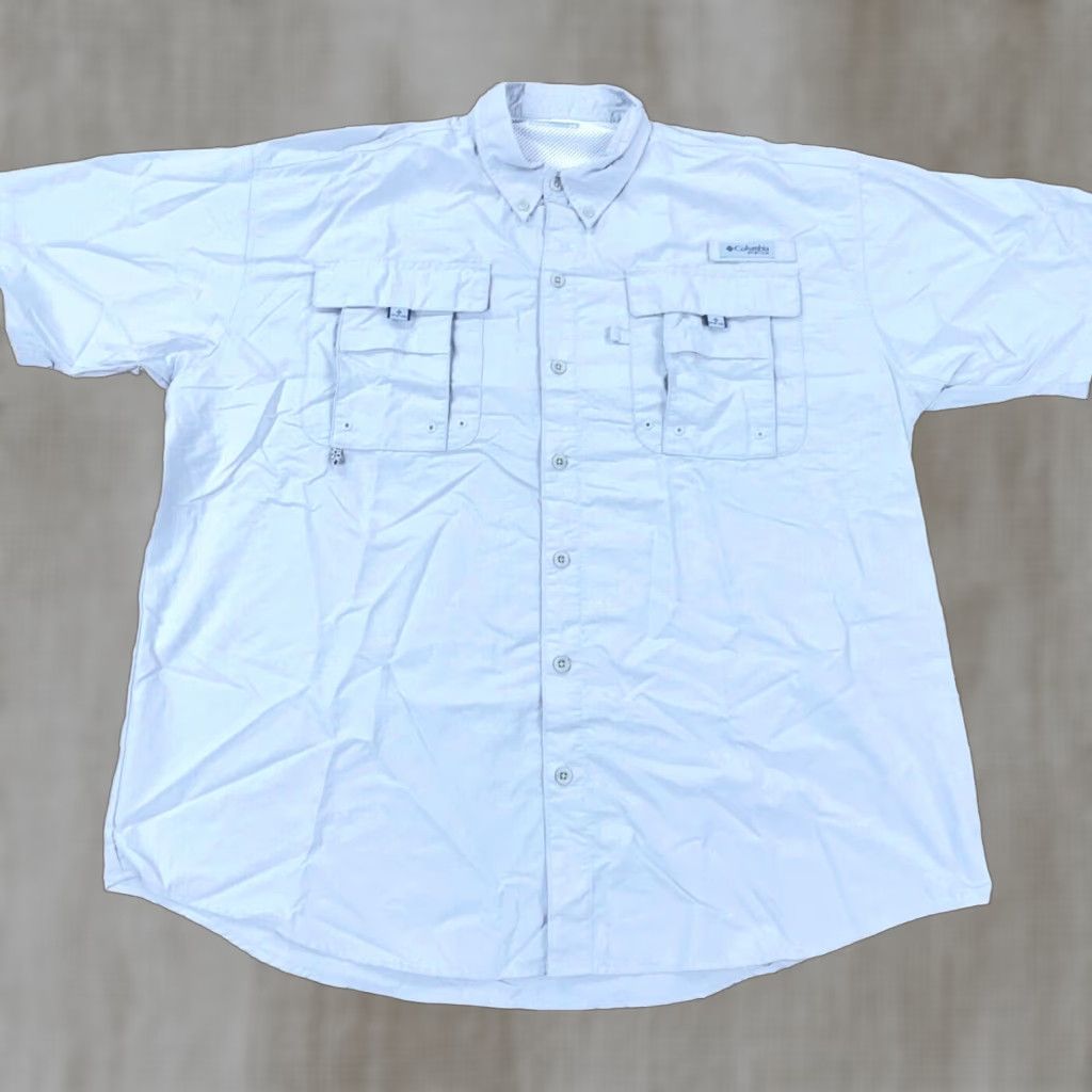 Vintage Columbia PFG Shirt Men XL Gray Button-Up Nylon Outdoor Camping Utility Tactical Convenience Size US XL / EU 56 / 4 - 1 Thumbnail
