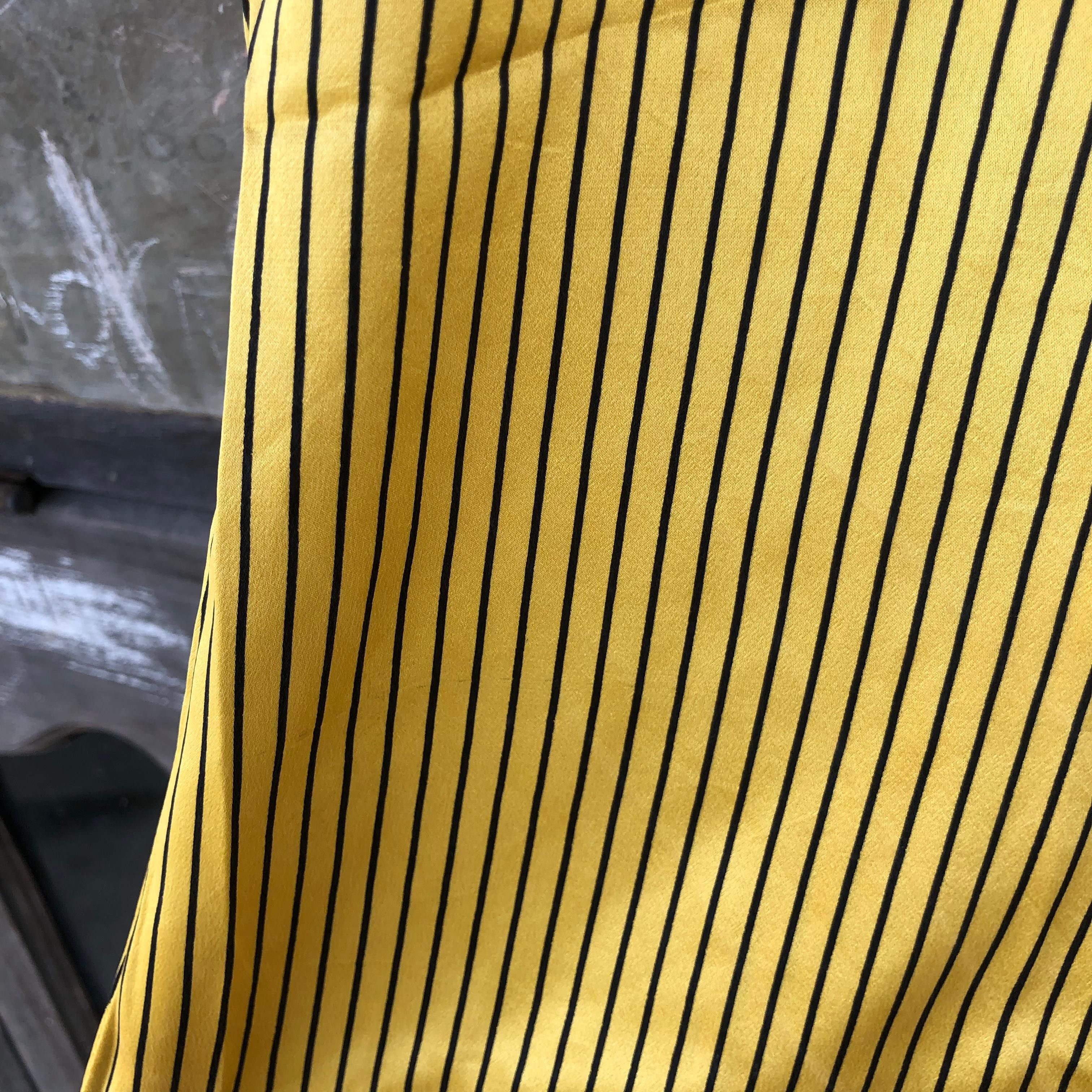 Celine 1990s Celine Gold Silk Shirt by Celine Viviana Era Size M / US 6-8 / IT 42-44 - 3 Thumbnail