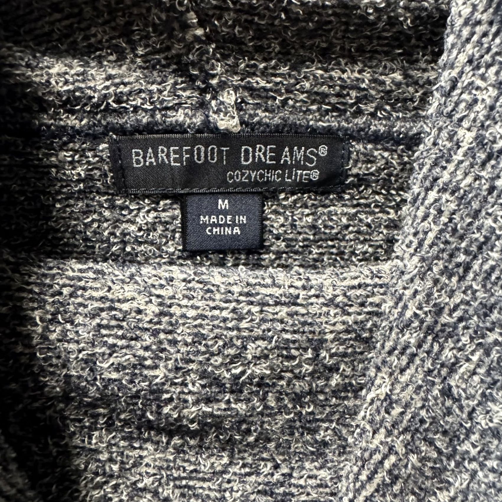 Vintage Barefoot Dreams Pullover Hoodie Womens Medium CozyChic Lite Knit Sweater Pockets Size M / US 6-8 / IT 42-44 - 4 Thumbnail
