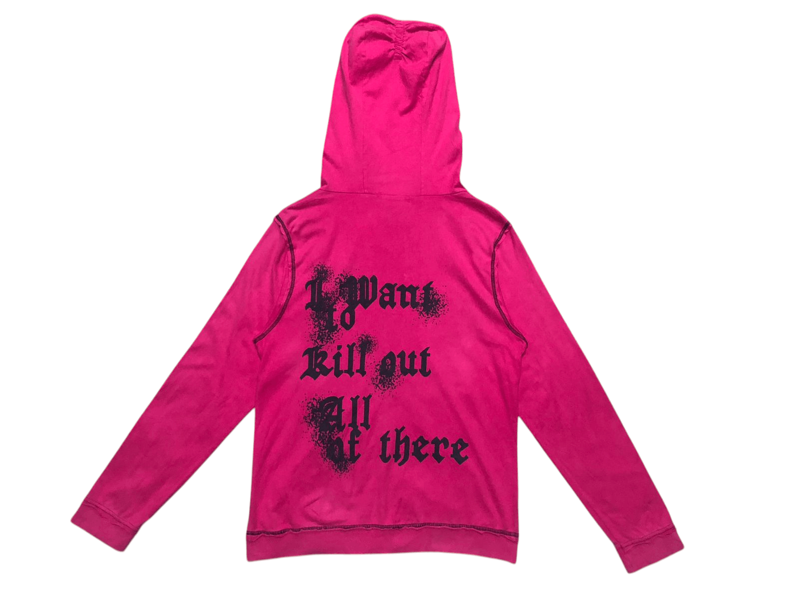 If Six Was Nine Algonquins PinkHoodie Zipper Seditionaries Style Distressed Size US M / EU 48-50 / 2 - 2 Thumbnail