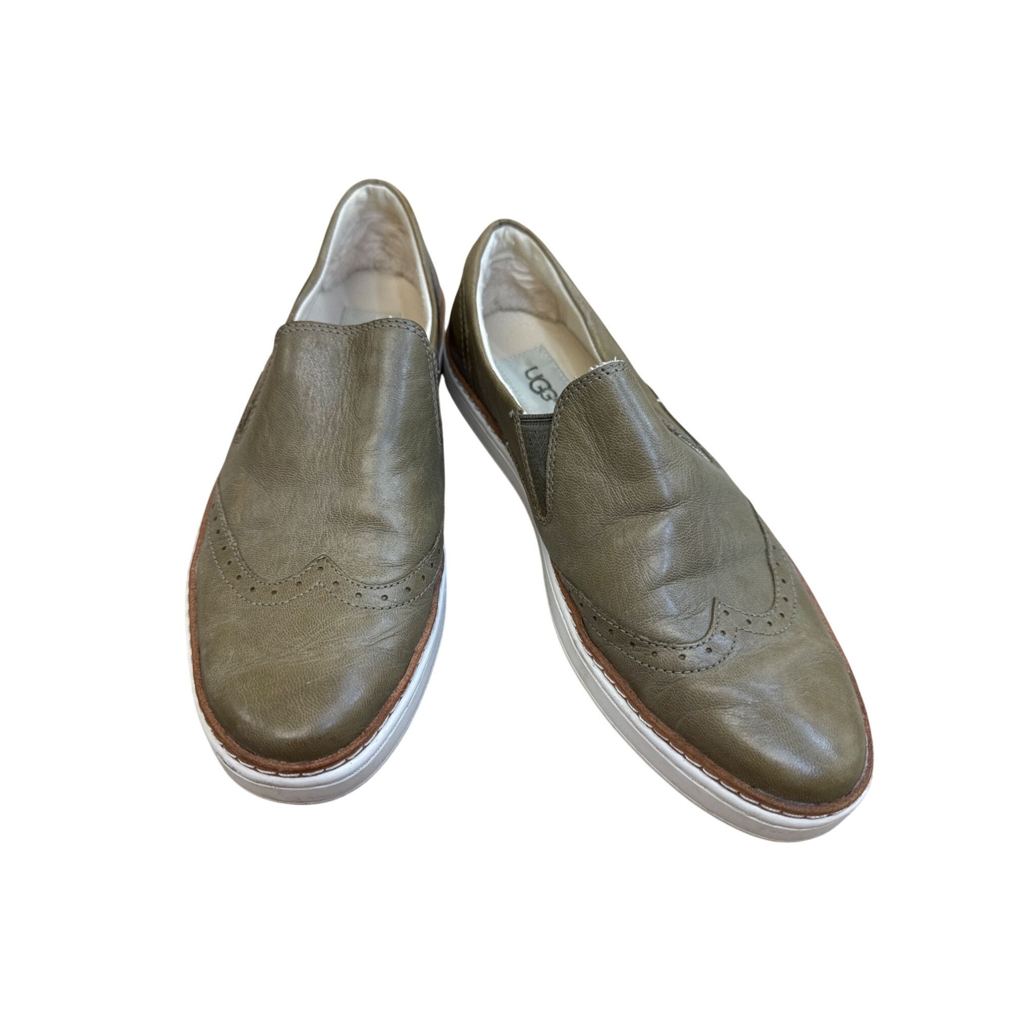 Ugg Ugg Womens Green Leather Slip-On Loafers Shoes Size 8 SKU813 Size US 8 / IT 38 - 14 Thumbnail