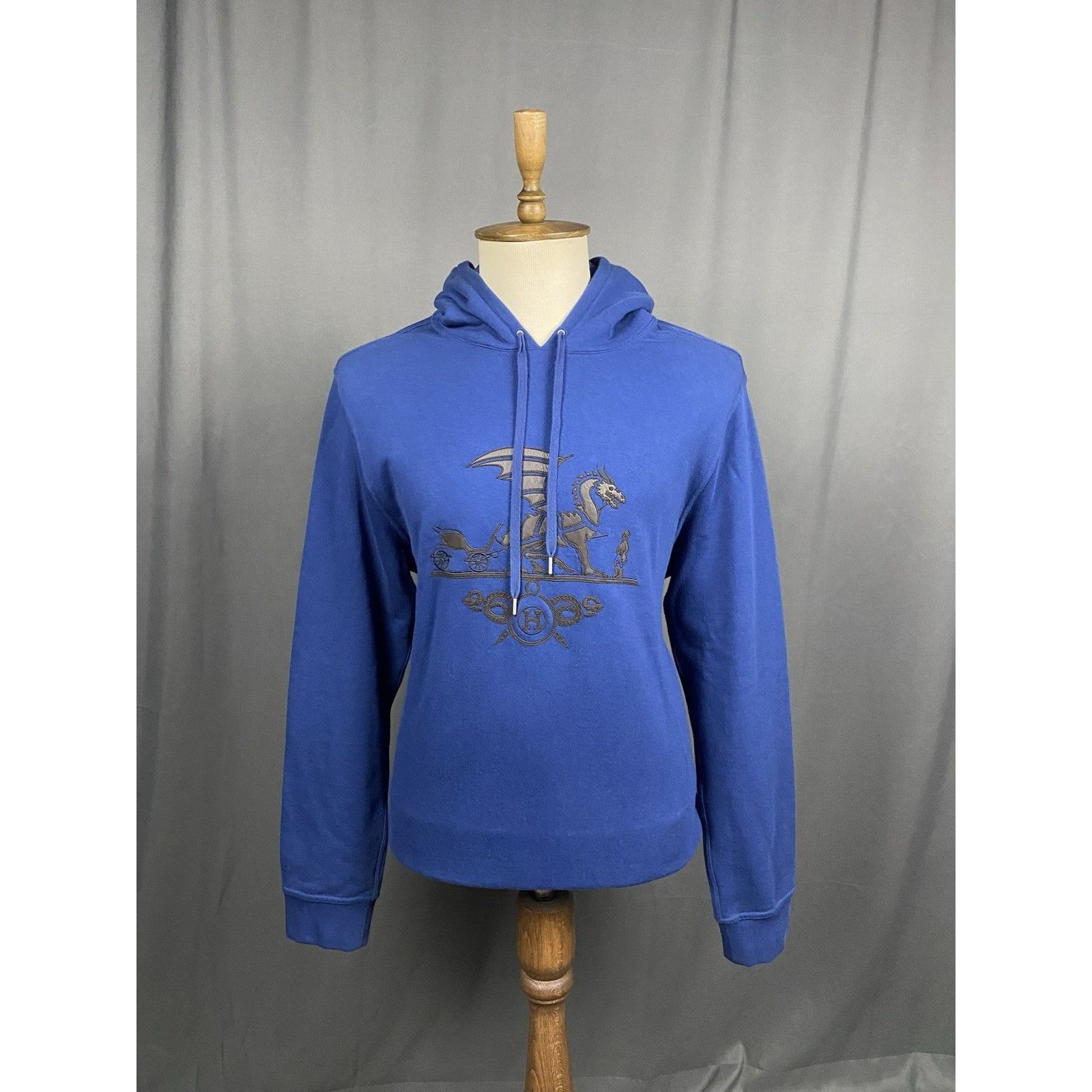 Hermes Hermès Big Logo Men's Blue Hoodie Sweater Size 2XL Size US XXL / EU 58 / 5 - 3 Thumbnail
