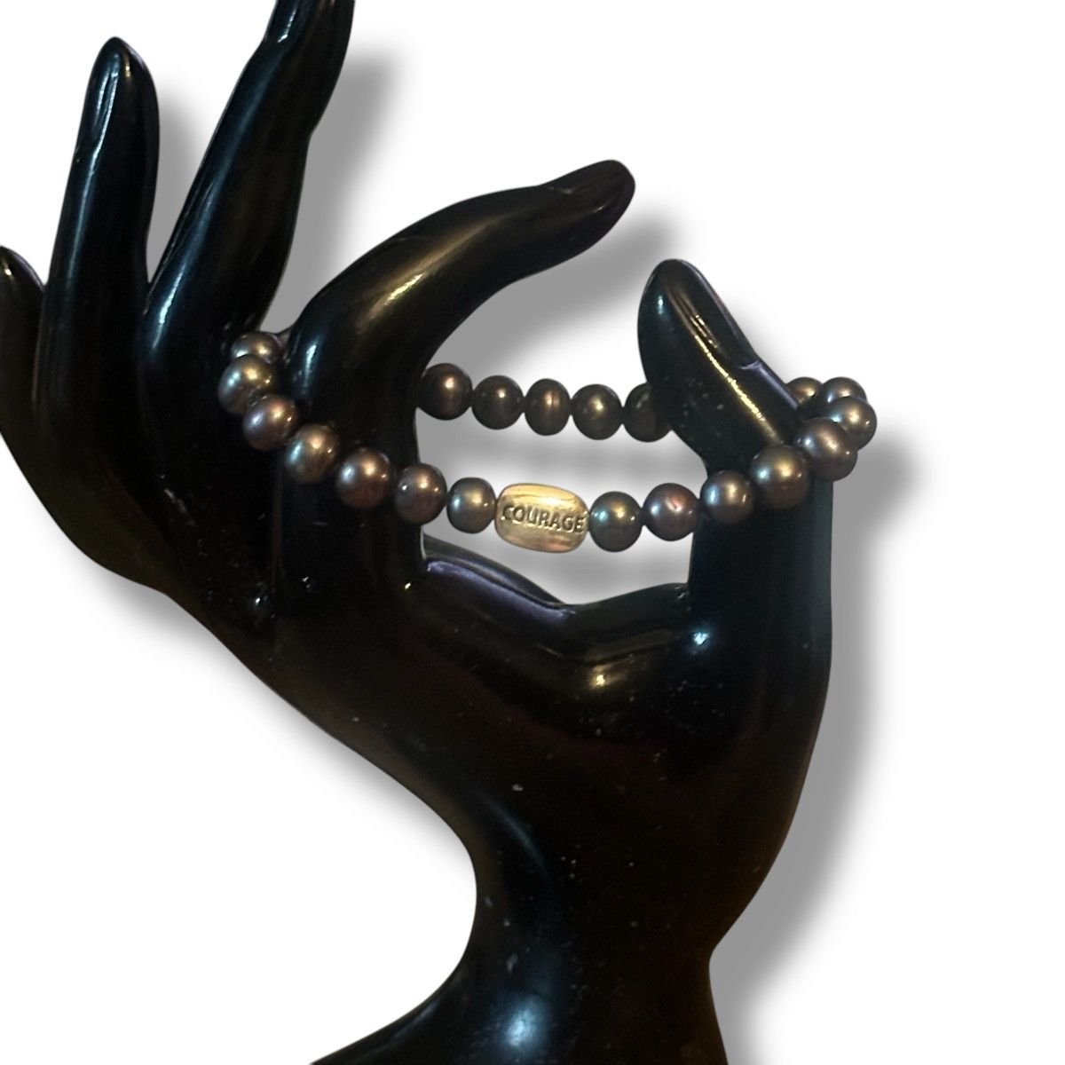 Other Sterling black freshwater pearl bead Courage bracelet Size ONE SIZE - 3 Thumbnail