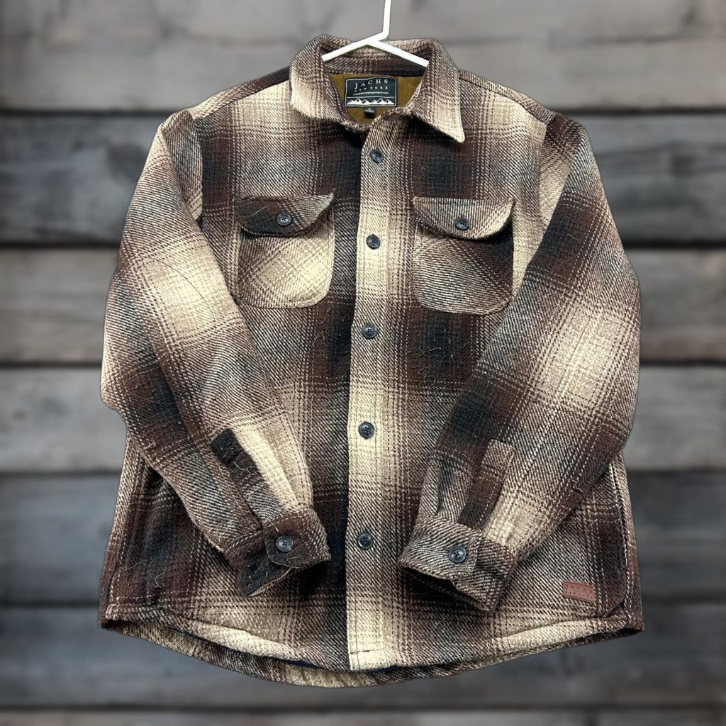 Vintage VINTAGE JACHS New York Jacket Mens M Brown Plaid Wool Blend Bomber Jacket Lined 90s Wool Flannel Cotton Lining Mens Size US M / EU 48-50 / 2 - 1 Thumbnail