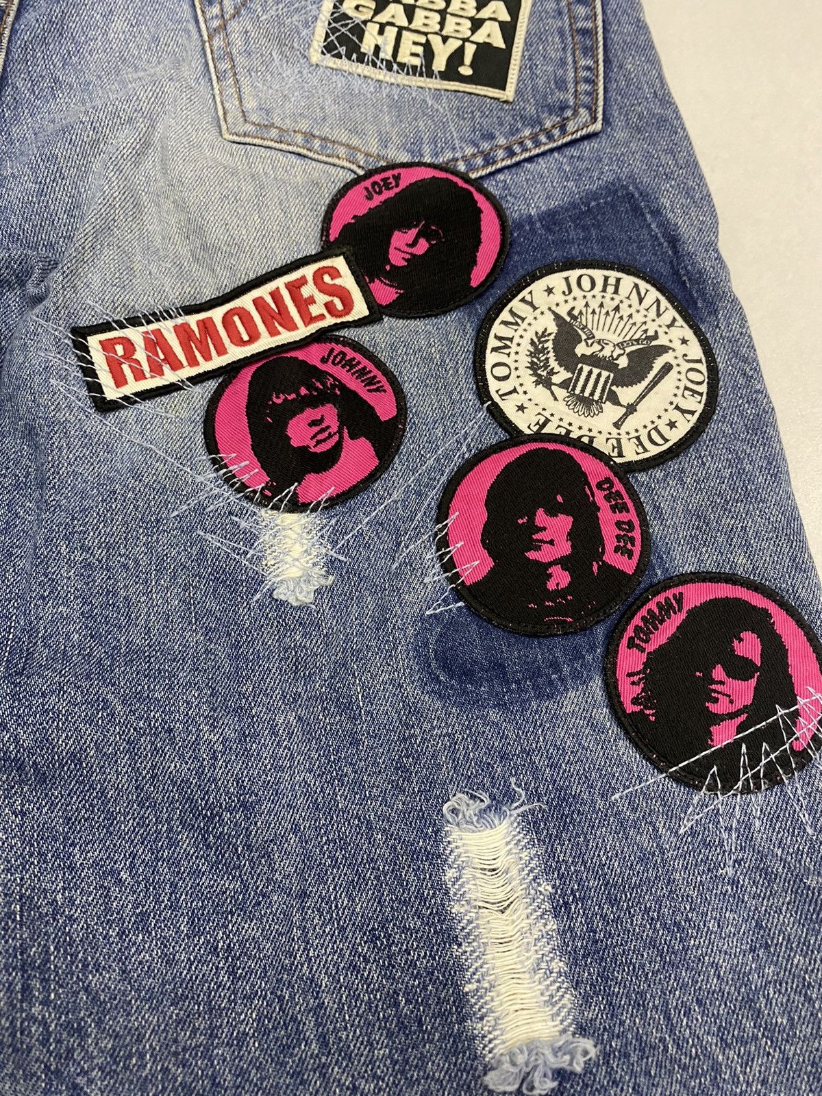 Hysteric Glamour Vtg Hysteric Glamour x Ramones distressed patch denim pants Size US 32 / EU 48 - 8 Thumbnail