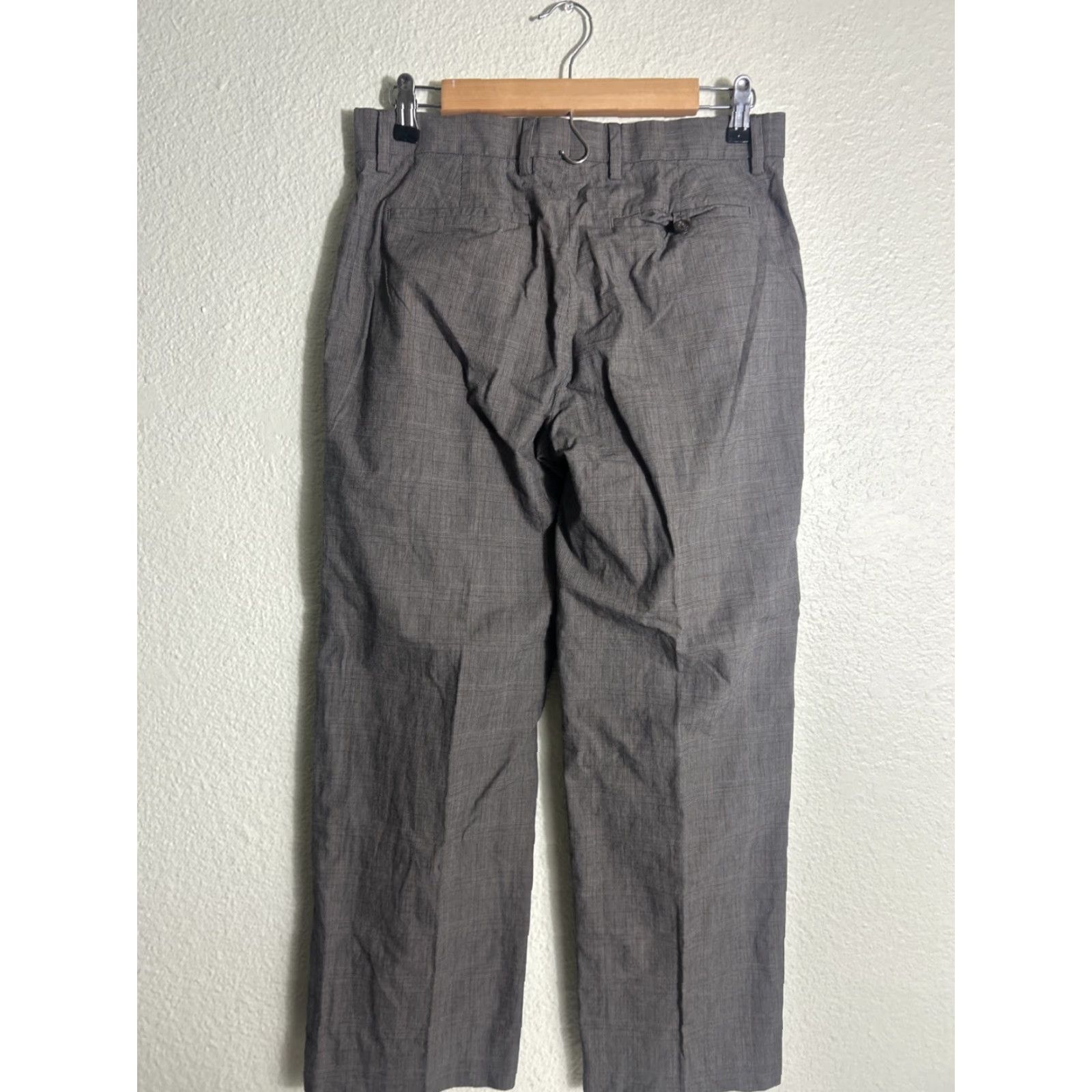 Banana Republic VINTAGE Banana Republic Cotton Gray Plaid Womens Dress Pants 29x26 Size 29" - 7 Thumbnail