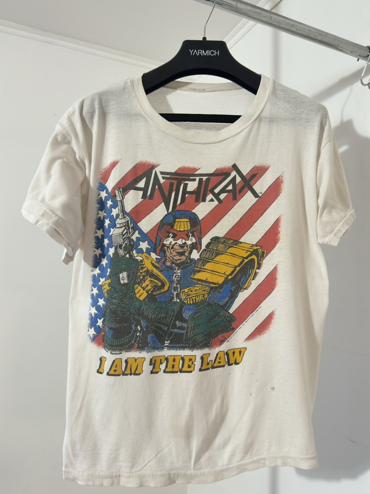 Band Tees Vintage 1987 ANTHRAX "I am The Law" Band Tee Size US M / EU 48-50 / 2 - 1 Thumbnail