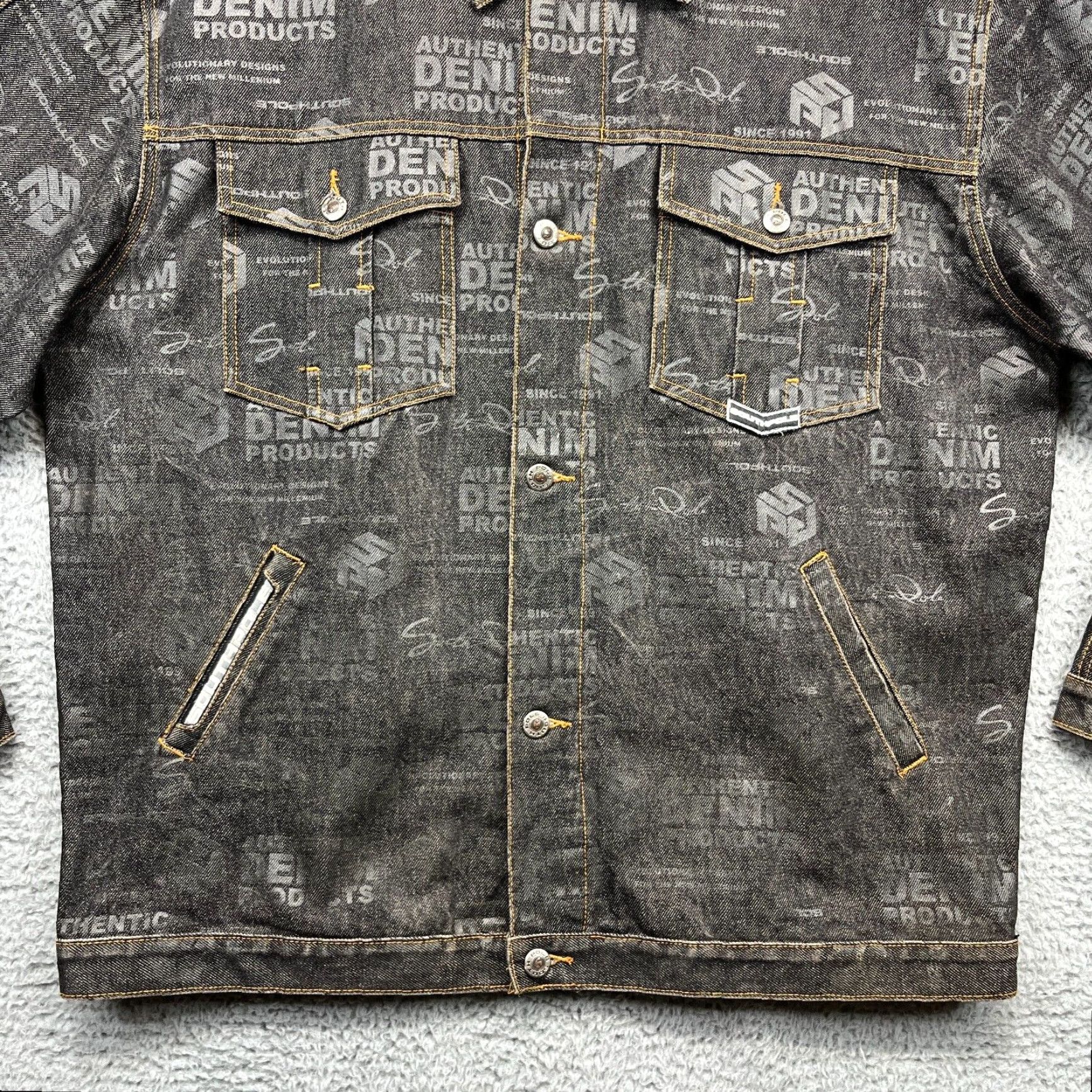 Southpole VINTAGE SouthPole Waxed Denim Jacket Mens XL Black AOP Graffiti Streetwear Logo Jacket Size US XL / EU 56 / 4 - 6 Thumbnail