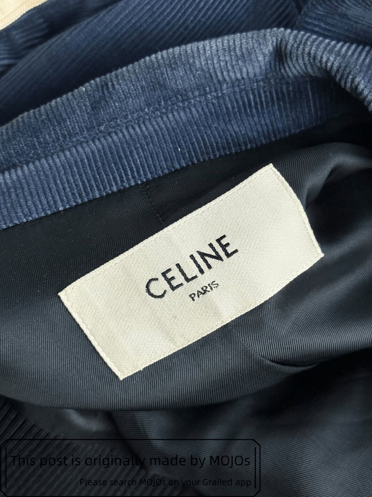 Celine Sz 52 Celine 20SS Curduroy Navy Teddy Jacket mojos061226 Size US L / EU 52-54 / 3 - 2 Thumbnail