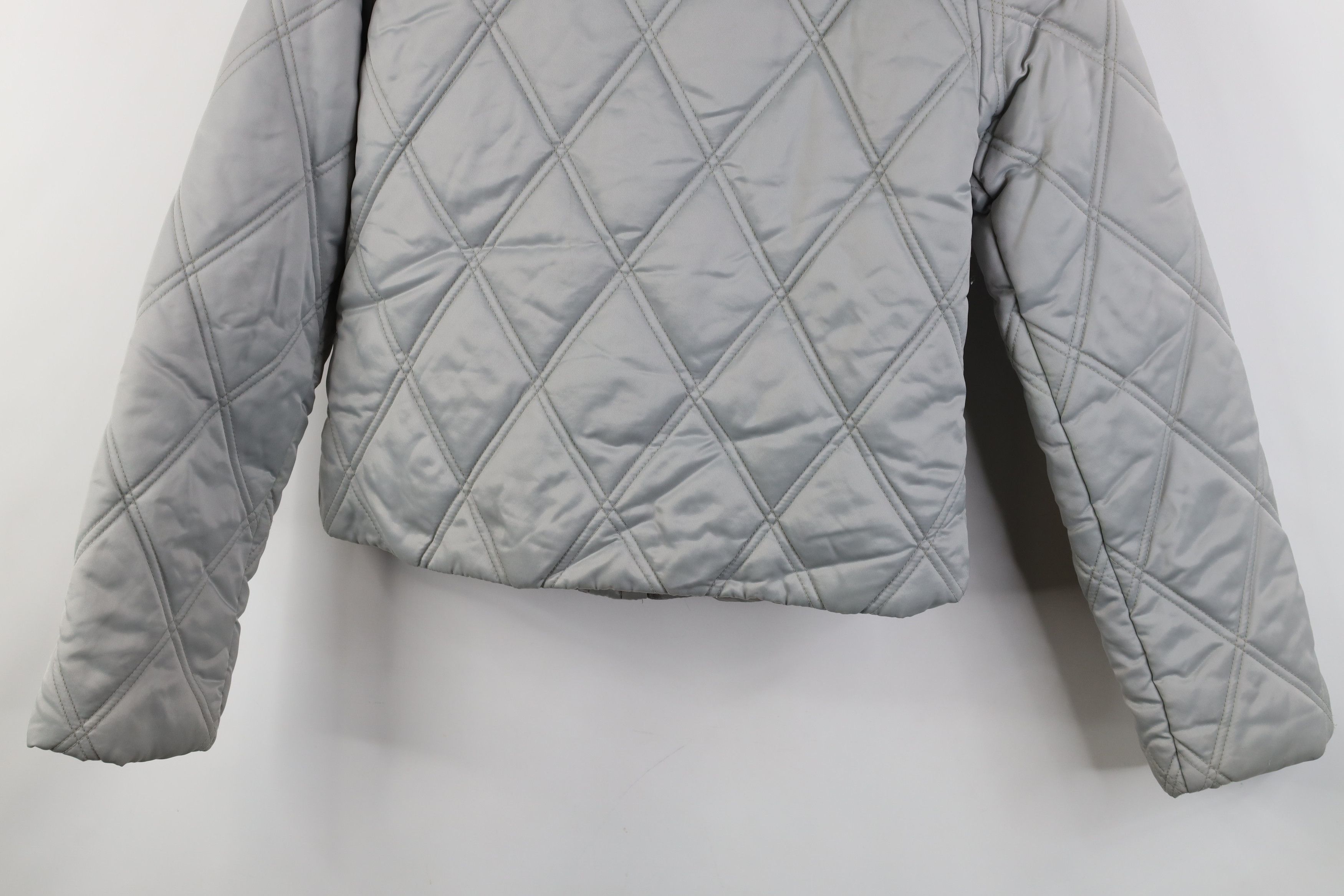 Guess Vintage 90s Y2K Guess Cropped Quilted Puffer Jacket Silver Size S / US 4 / IT 40 - 14 Thumbnail
