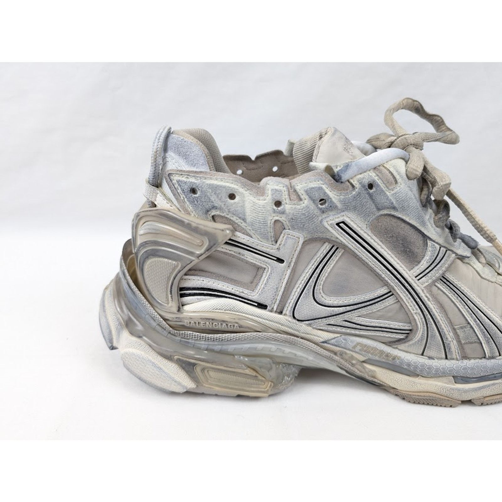 Balenciaga o1rshd1 Nylon/Suede/Mesh/w Runners in Beige Size US 12 / EU 45 - 4 Thumbnail