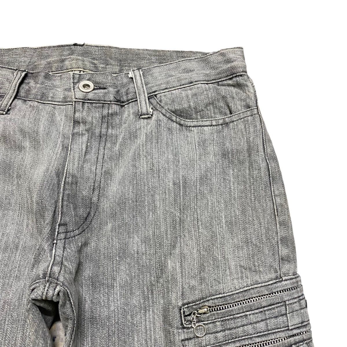 Japanese Brand RUPERT EDGE Grey Denim Flare Cargo Pants Size US 30 / EU 46 - 4 Thumbnail