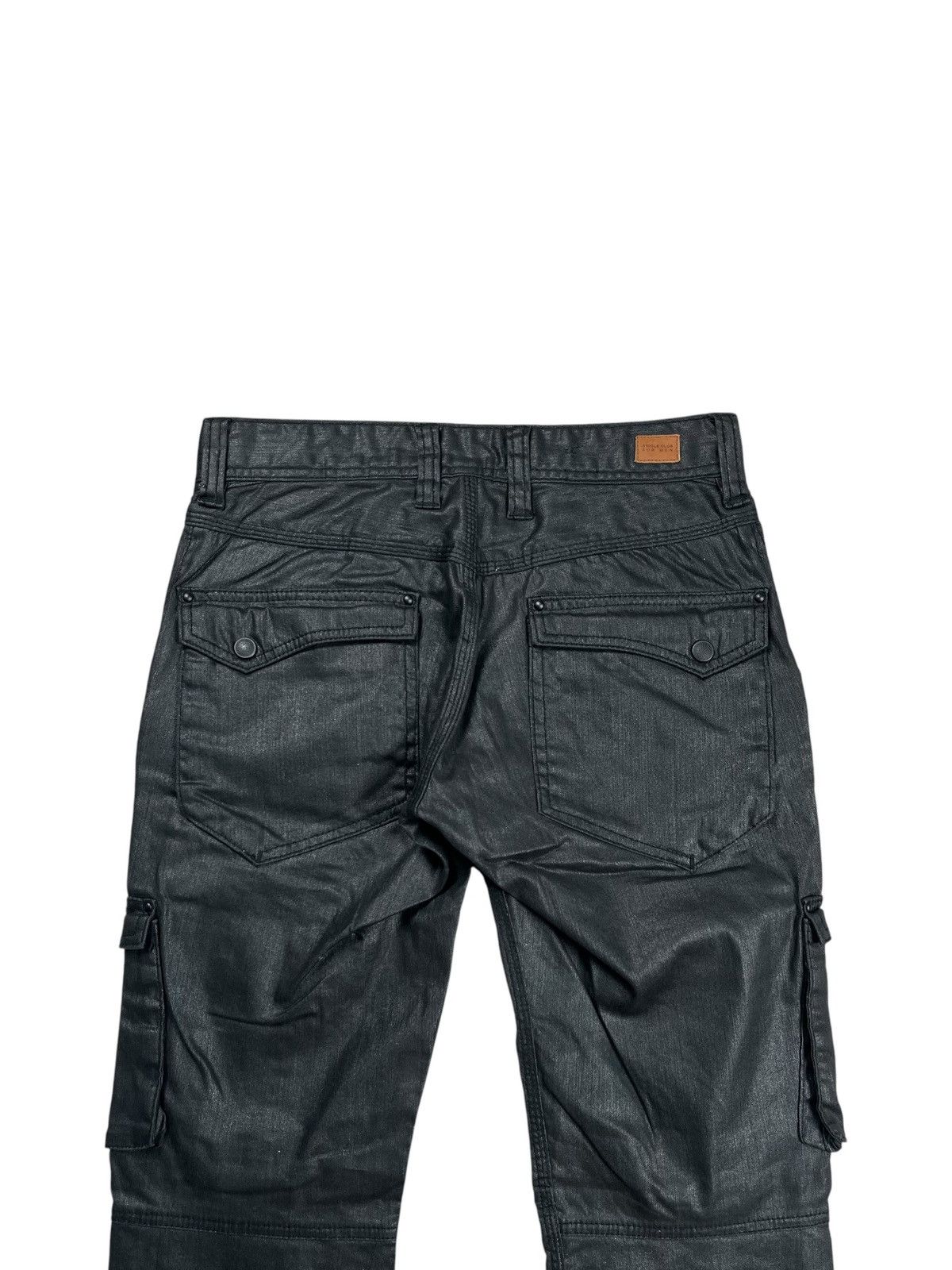 14th Addiction 2000s Nicole Club - Waxed Cargo Pants Size US 29 - 5 Thumbnail