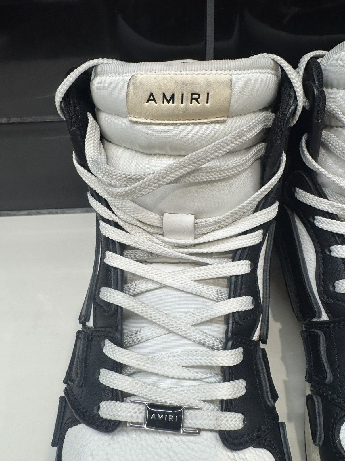 Amiri AMIRI Skel Top High Sneakers Black/White – Size 14 Size US 14 / EU 47 - 8 Thumbnail
