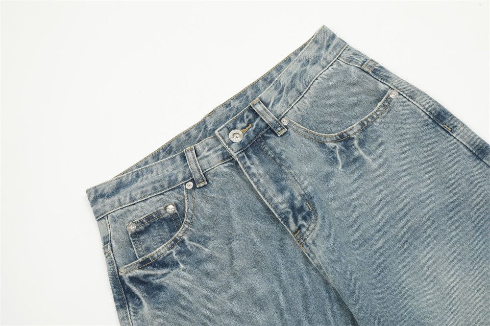 Japanese Brand × Jean Casual distressed wide-leg straight jeans Size US 33 - 4 Thumbnail