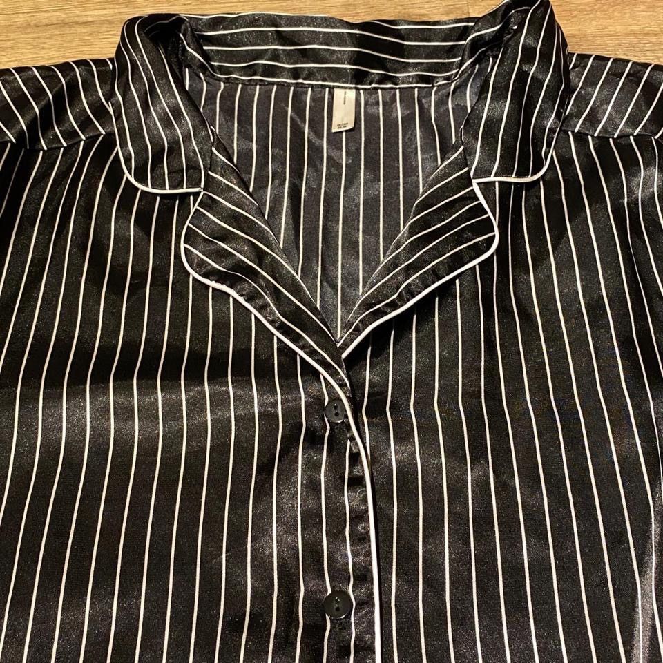 Other Classic Black and White Satin Button-Down Shirt Size 3XL / US 20-22 - 8 Thumbnail