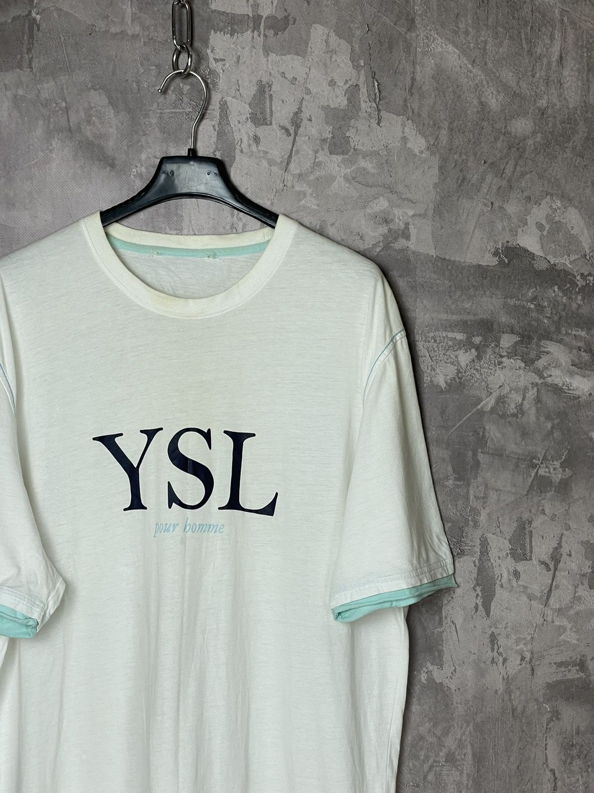Vintage × Yves Saint Laurent Yves Saint Laurent Big Logo YSL Spell out T-Shirt Size US L / EU 52-54 / 3 - 4 Thumbnail