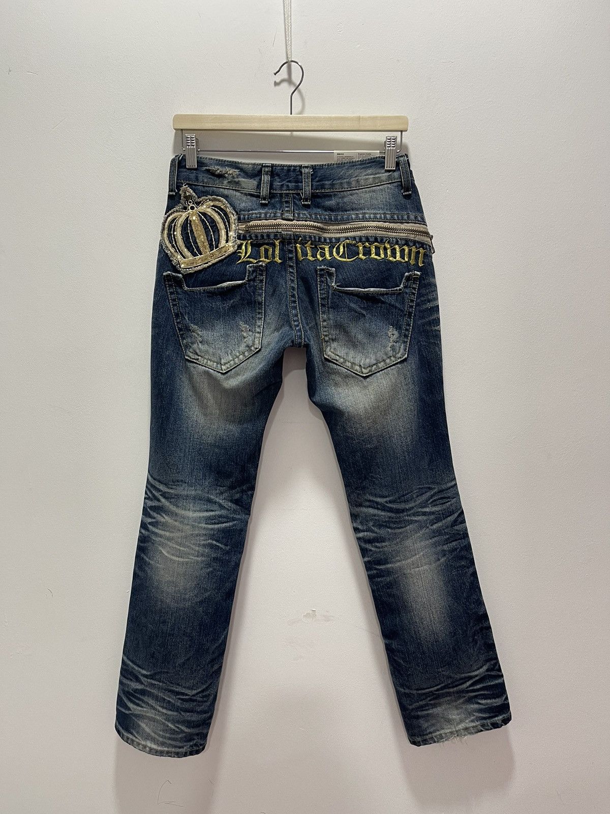 Japanese Brand × Vintage VINTAGE LOLITA EMBROIDERY DISTRESSED DENIM JEANS Size 28" / US 6 / IT 42 - 1 Thumbnail