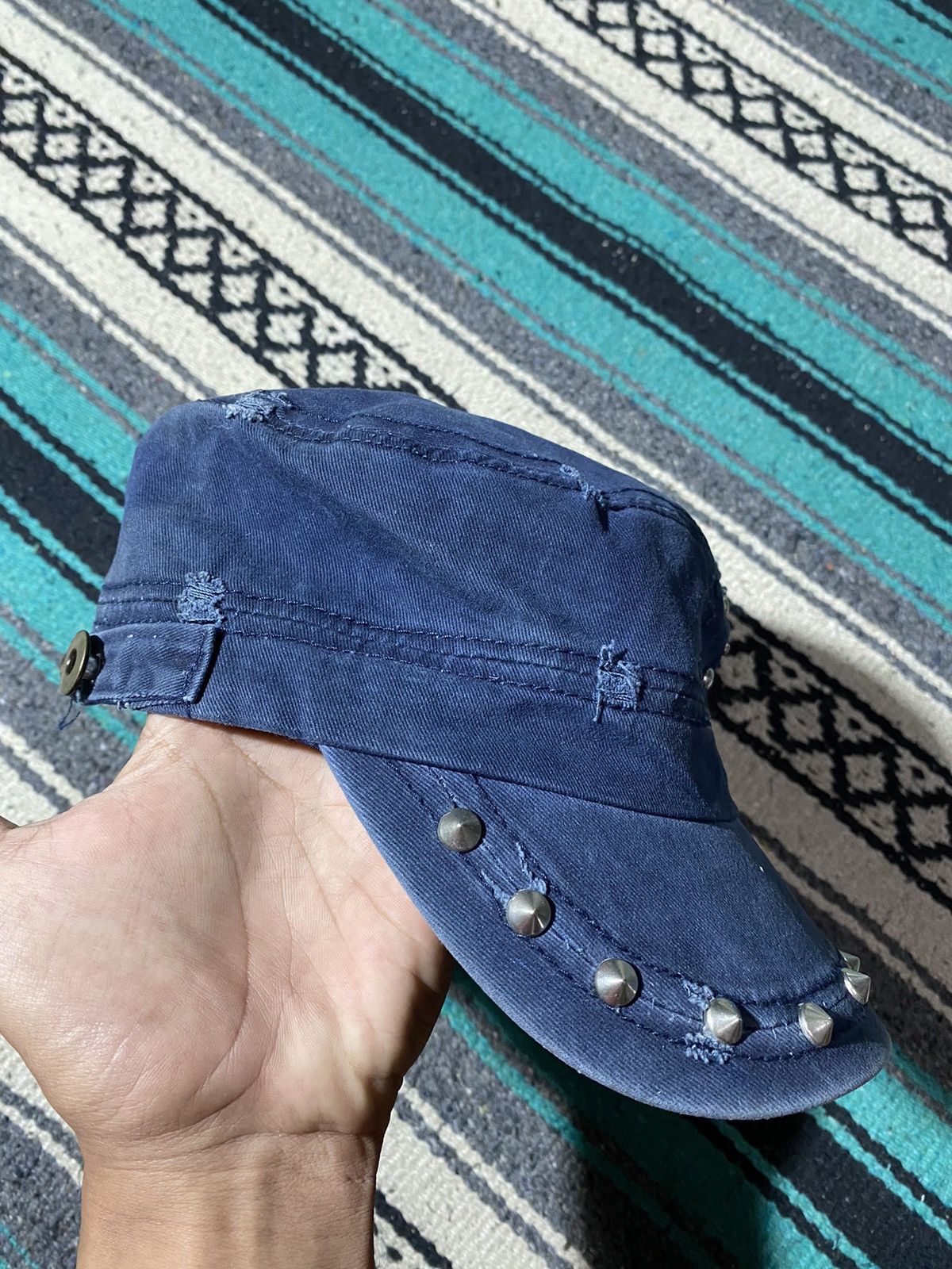 If Six Was Nine × Japanese Brand × Le Grande Bleu (L.G.B.) Y2K Unknown - Patrol Studded Cap Size ONE SIZE - 5 Thumbnail
