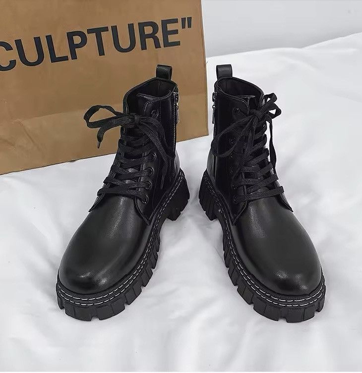 Designer Streetwear Outdoor Casual Motorcycle Punk PU Leather Boots Size US 9.5 / EU 42-43 - 4 Thumbnail