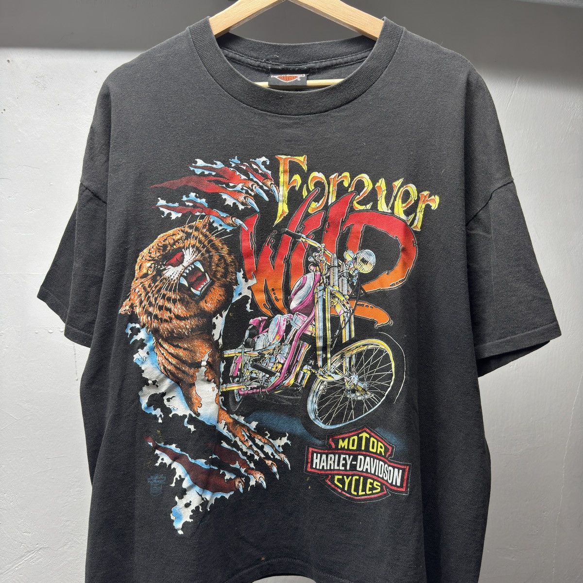 Harley Davidson 90s Harley Davidson Forever Wild Shirt ERD Grunge Faded WCC Size US XL / EU 56 / 4 - 8 Thumbnail
