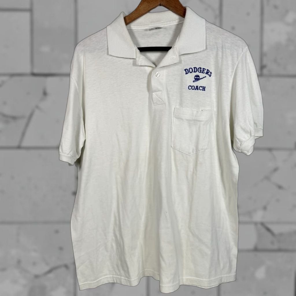 Coach VTG Stedman White Dodgers Coach Polo Shirt Mens Size XL USA Size US XL / EU 56 / 4 - 1 Thumbnail