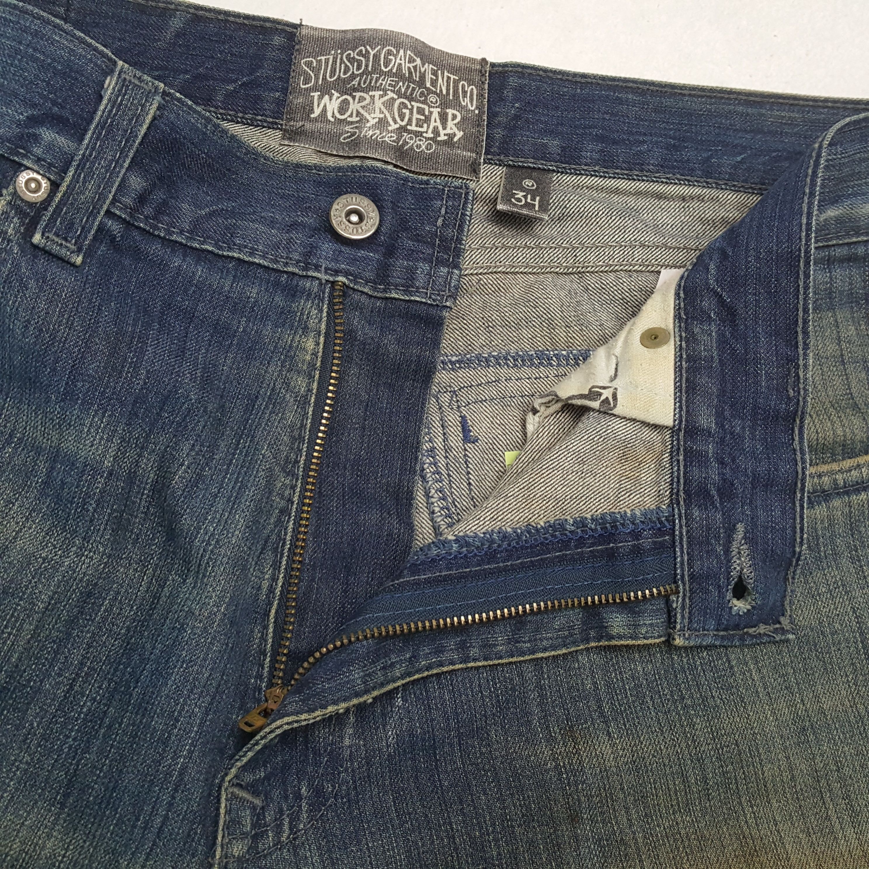 Stussy × Vintage STUSSY Streetwear Skateboard Style Custom Art Jeans Size US 33 - 12 Thumbnail