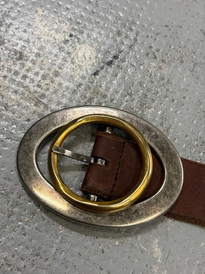 Dolce & Gabbana 2000s Dolce & Gabbana Brown Leather Oval Buckle Belt Size ONE SIZE - 4 Thumbnail
