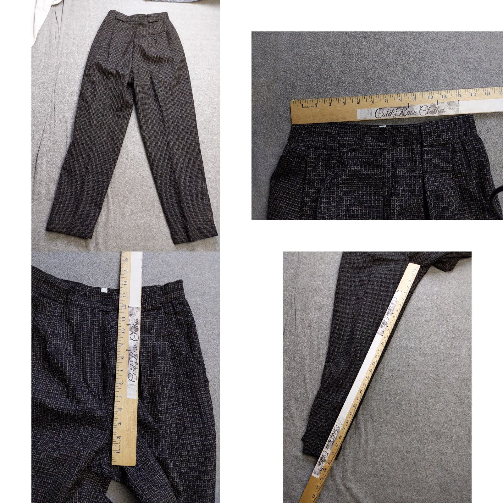 Jones New York VINTAGE Jones New York Pants Womens 4 Brown Wool Pleated Checkered Dress Trousers USA Dress Pants Womens 4 Brown Wool Pleated Checkered Size 27" / US 4 / IT 40 - 8 Thumbnail