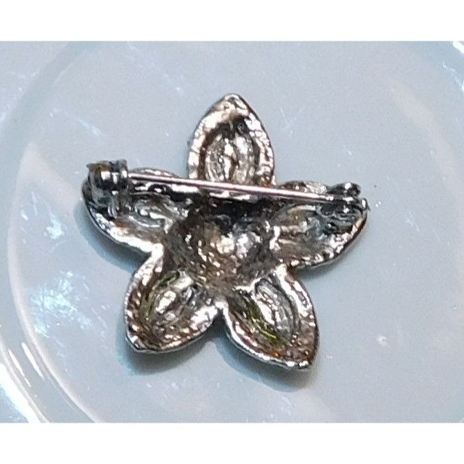 Other Vintage Blue And Silver Tone Rhinestone Floral Star Brooch Size ONE SIZE - 3 Thumbnail