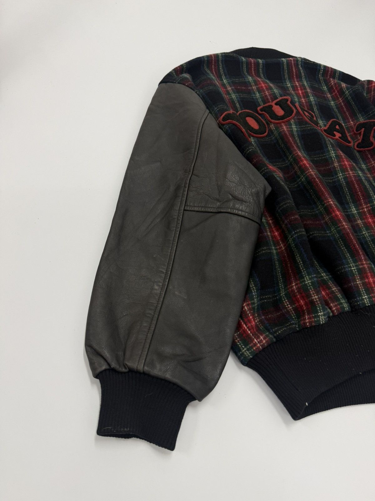 Leather 🔥 Nougat SUGAR Co. LTD Wool Zipper Bomber Leather Sleeve Jac Size US M / EU 48-50 / 2 - 16 Thumbnail