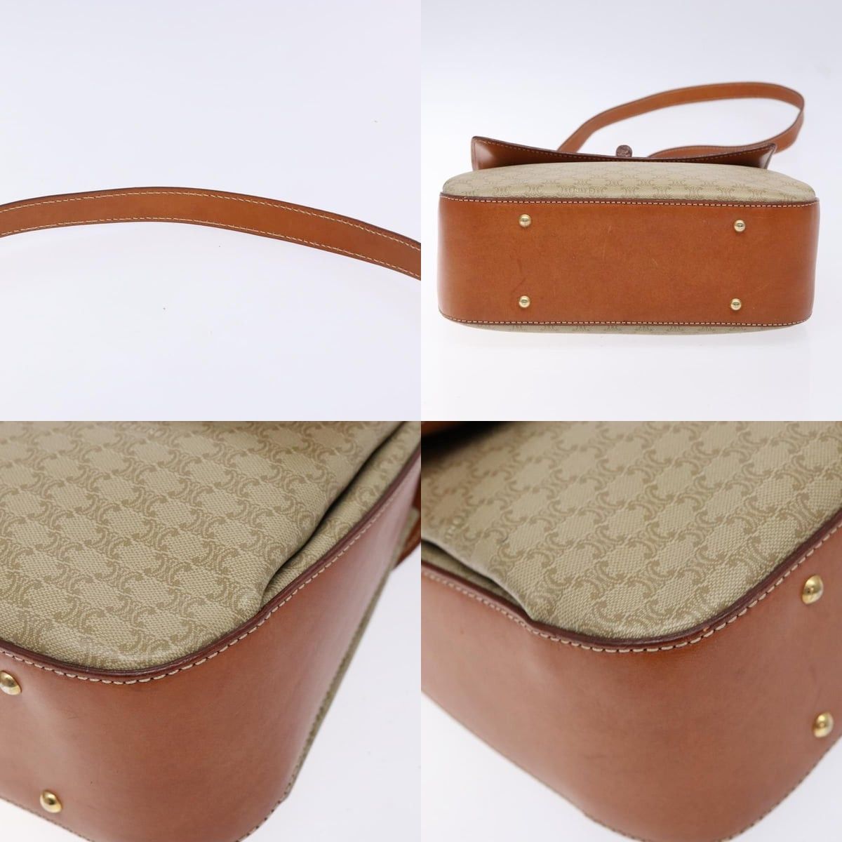 Celine CELINE Macadam Canvas Hand Bag Pvc Beige Gold Size ONE SIZE - 10 Thumbnail