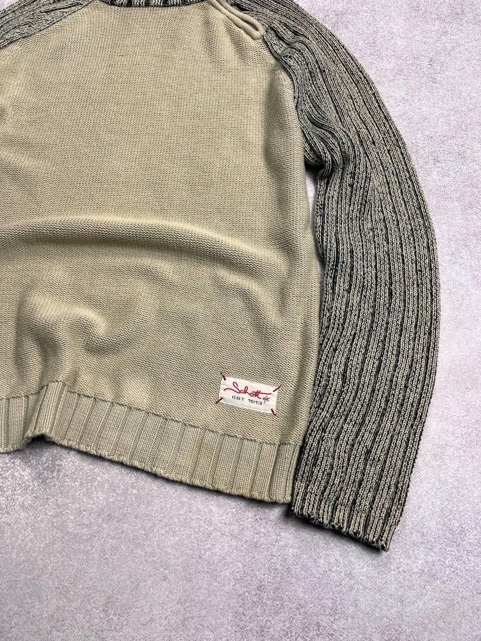 Schott × Vintage Vintage Schott Ninja Hood Boxy Knit Avantgarde Hoodie M Size US M / EU 48-50 / 2 - 3 Thumbnail