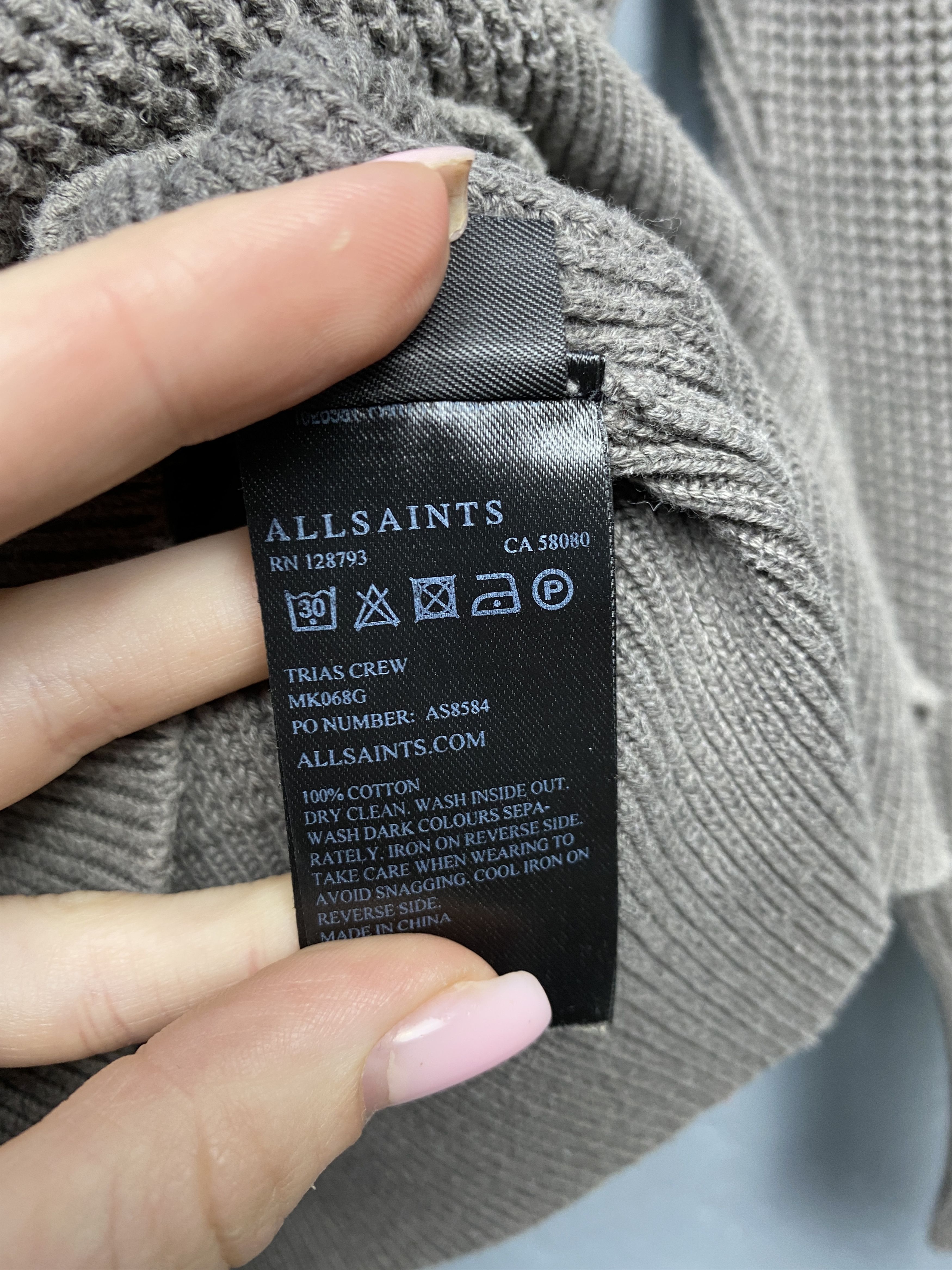 Allsaints Allsaints Vintage Mens Trias Crew Neck Knit Sweater Size US XS / EU 42 / 0 - 5 Thumbnail