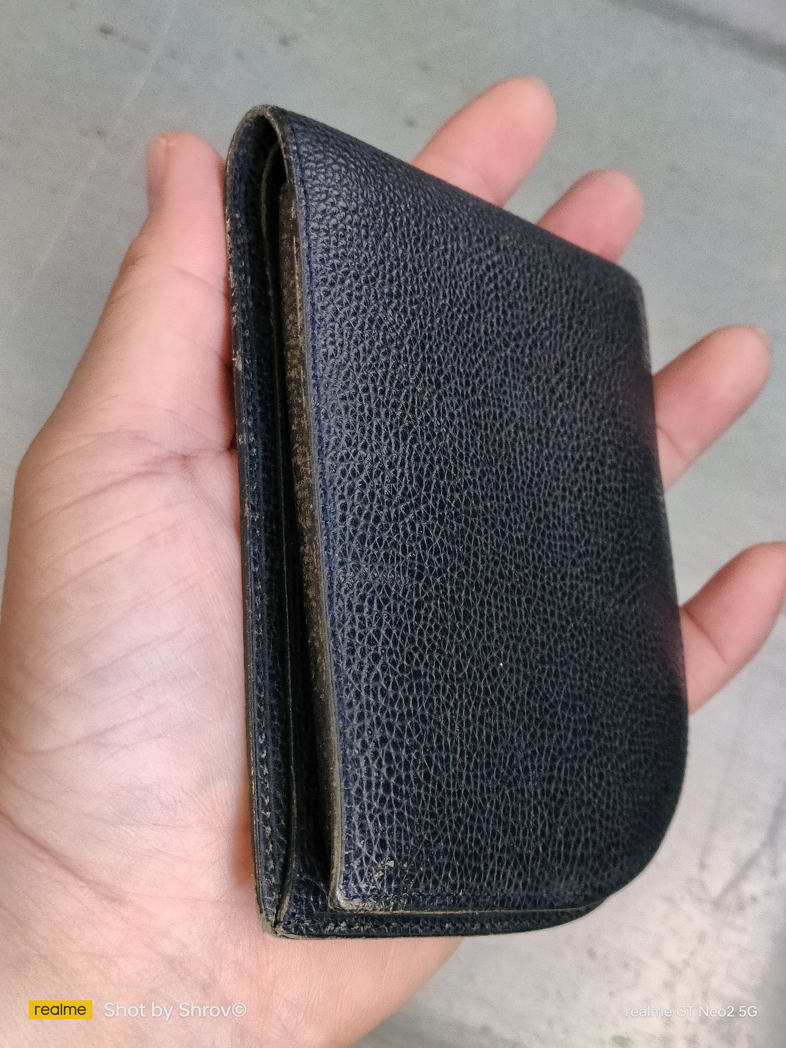 Delvaux Delvaux Dark Blue Leather D Shape Bi-Fold Wallet Size ONE SIZE - 1 Thumbnail