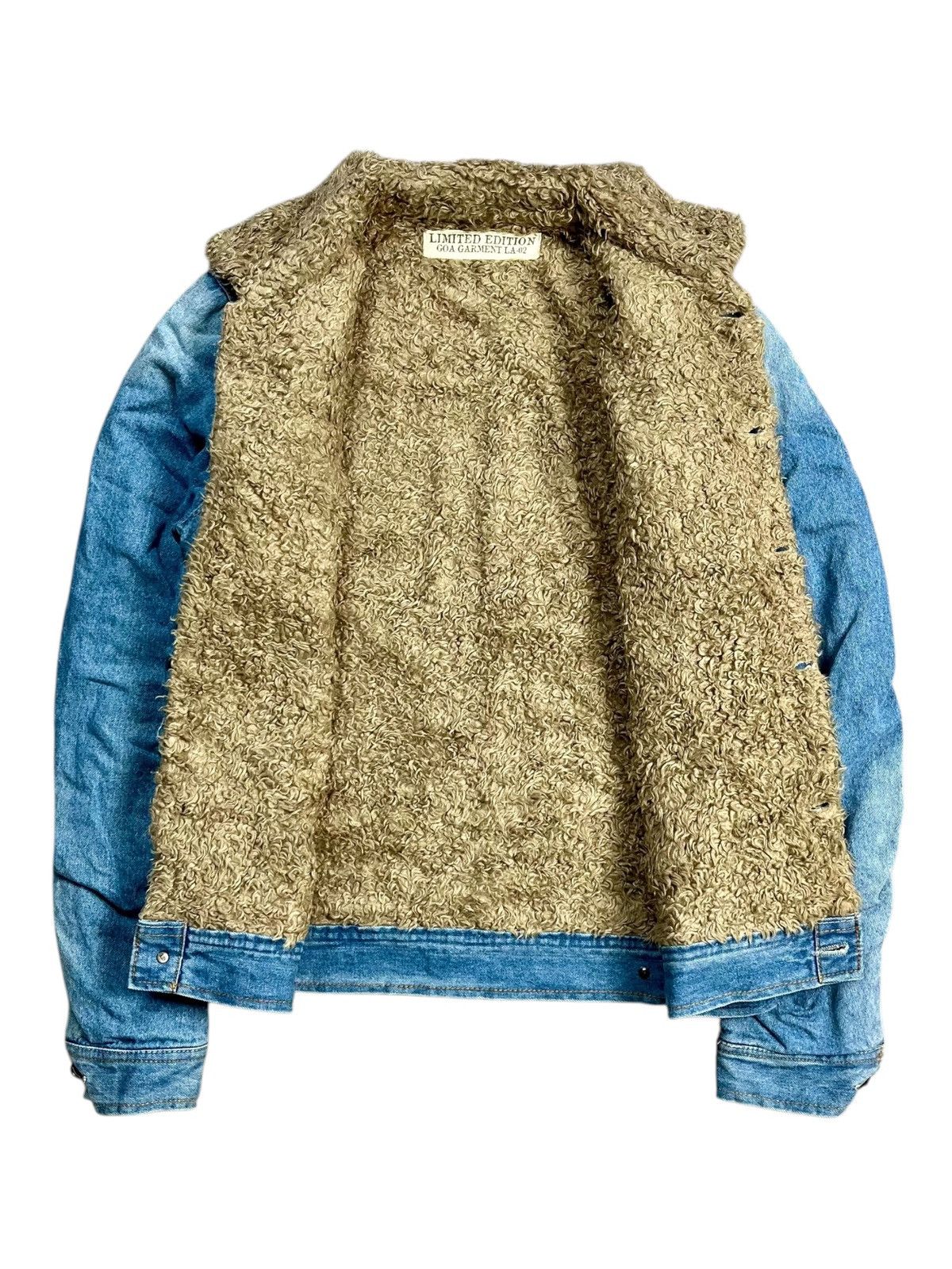 If Six Was Nine 2000s GOA - Lightwashed Sherpa Liner Denim Jacket Size US M / EU 48-50 / 2 - 2 Thumbnail