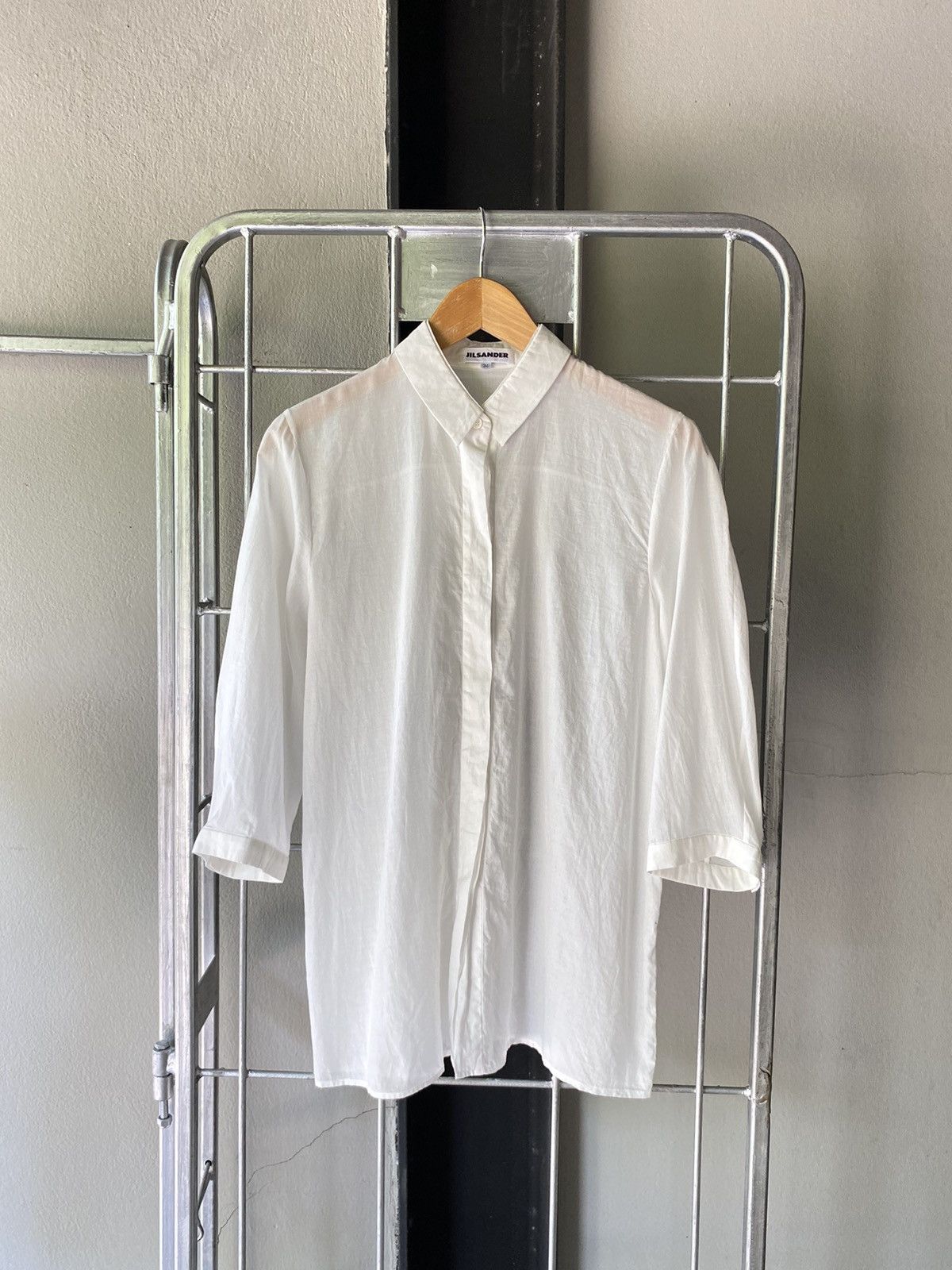 Jil Sander Jil Sander 3/4 Sleeve White Shirt Size XXS / US 00 / IT 34 - 13 Thumbnail