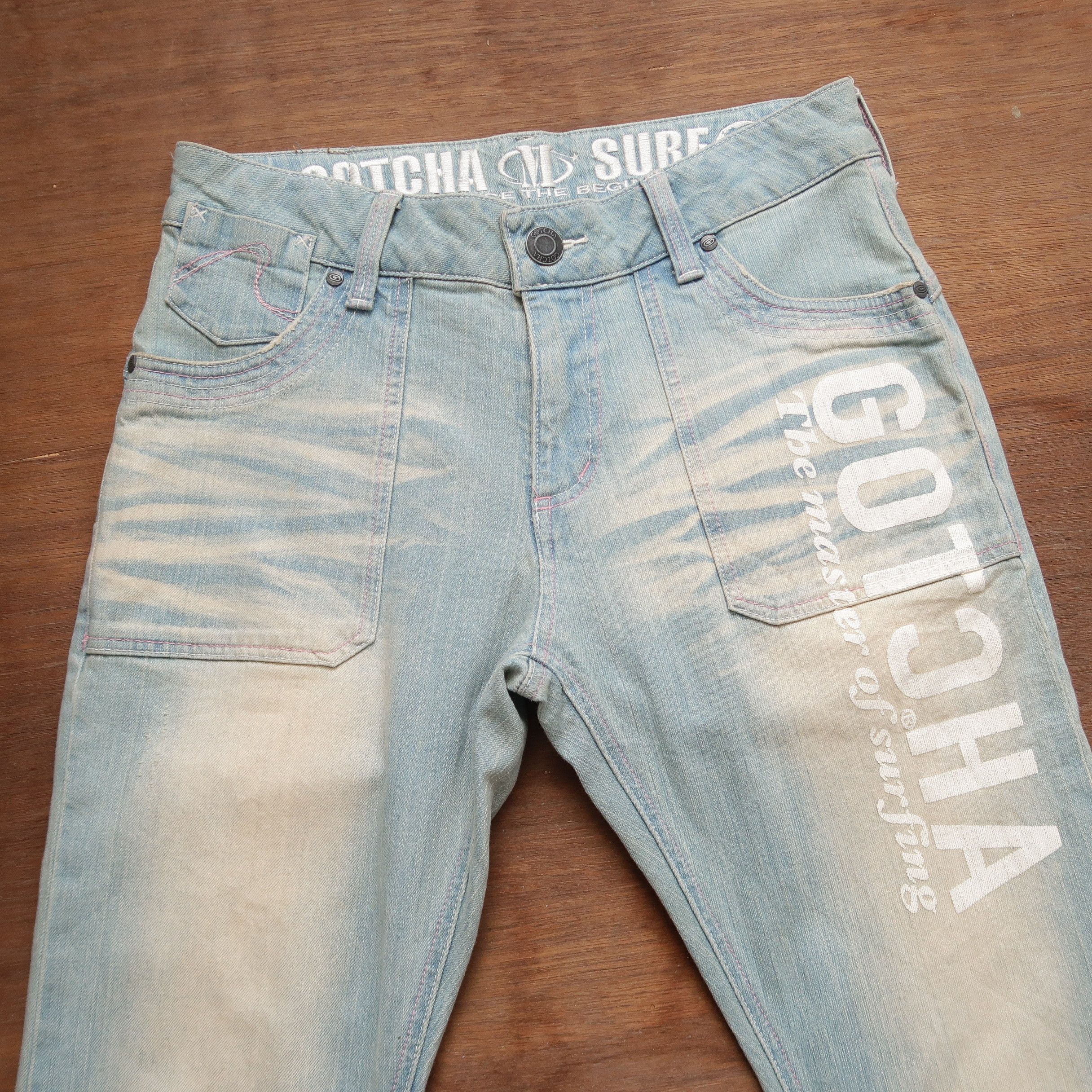 Le Grande Bleu (L.G.B.) 🔥Sick Y2K LGB Vintage Gotcha Banana Curved Denim Vkei Size US 32 / EU 48 - 3 Thumbnail