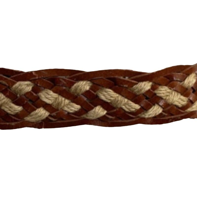 J.Crew J. Crew Women Small Belt Brown Leather Tan Jute Braided Boho Size ONE SIZE - 5 Thumbnail