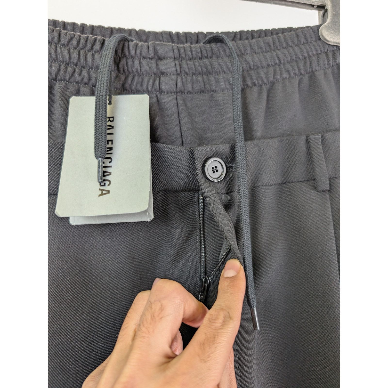 Balenciaga o1rshd1 Dry Wool Twill Hybrid Tailoring Pants in Black Size US 30 / EU 46 - 8 Thumbnail