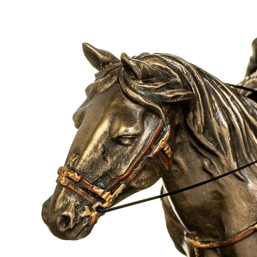 Vintage Genghis Khan Statue Polystone Bronze Decor Made in Italy Size ONE SIZE - 4 Thumbnail
