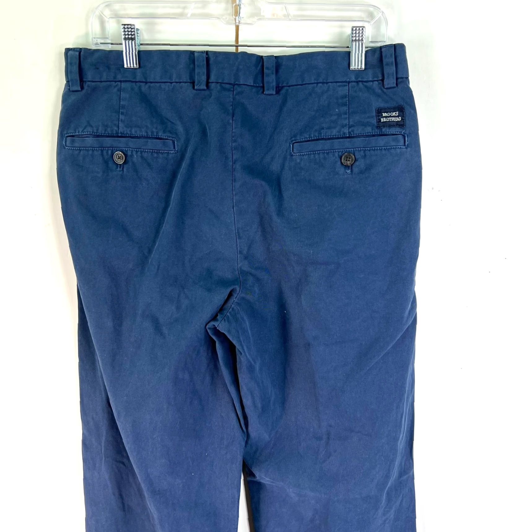 Brooks Brothers Brooks Brothers Clark Fit Chino Pants Mens 33 Blue Khaki Cotton Regular Straight 33x31 Size US 33 - 7 Thumbnail