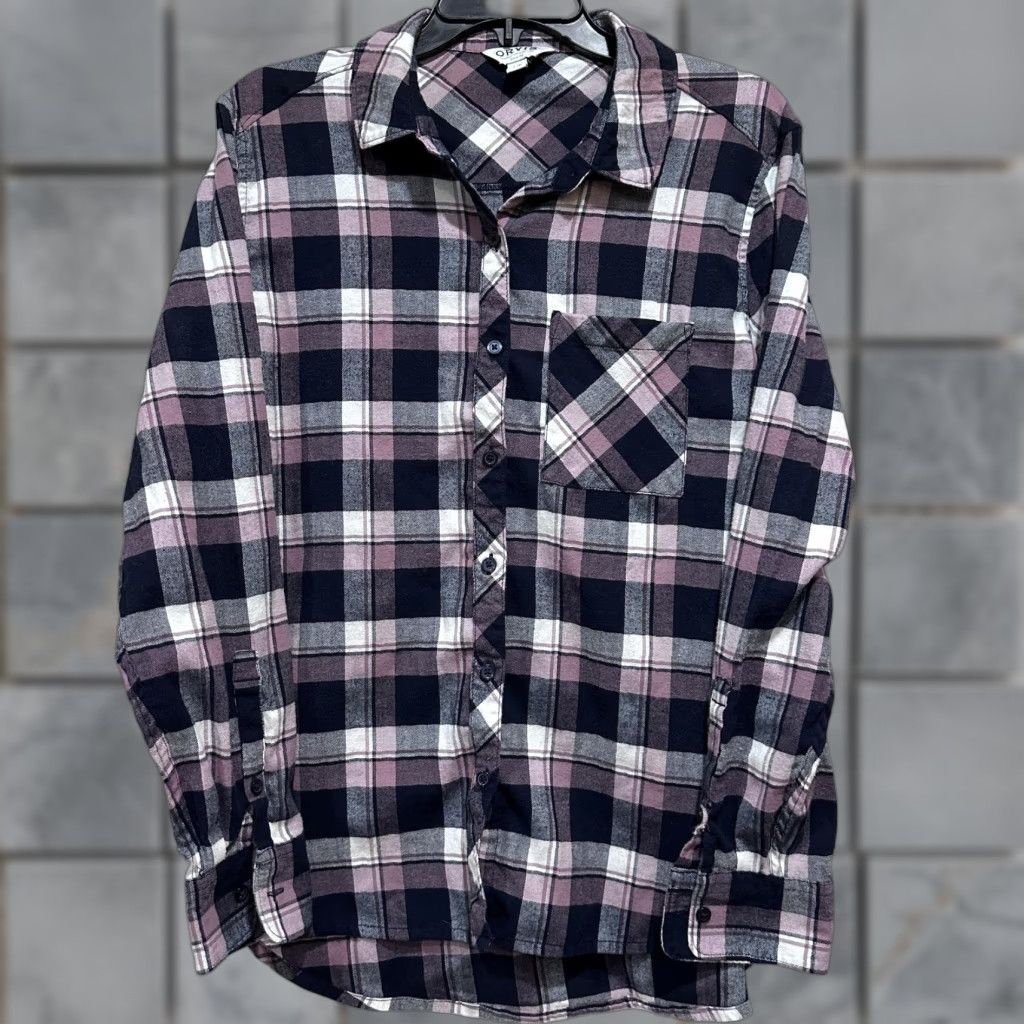 Orvis Orvis Button-Up Shirt Size L Pink Blue White Plaid Collared Outdoor Casual Womens Size L / US 10 / IT 46 - 1 Thumbnail