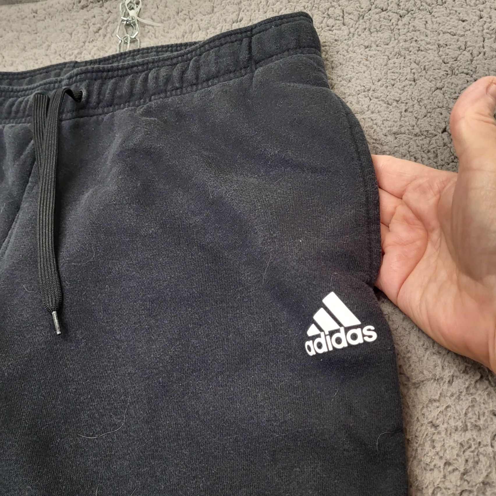 Adidas Adidas Golf Joggers Men Large Black Fleece Pants Cotton Running Athletic Size US 33 - 5 Thumbnail