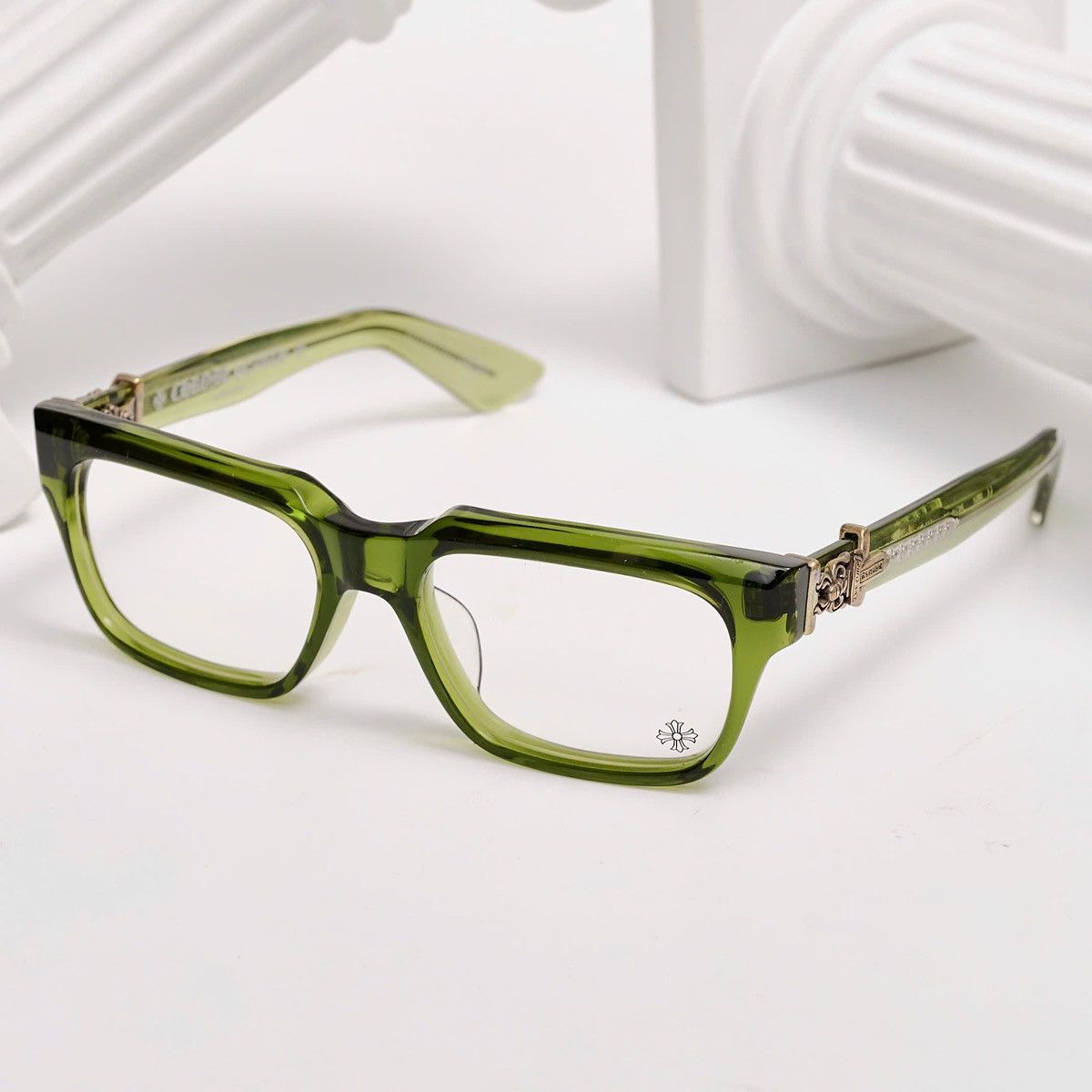 Chrome Hearts CHROME HEARTS VAGILLIONAIRE I DARK OLIVE GLASSES Size ONE SIZE - 2 Thumbnail