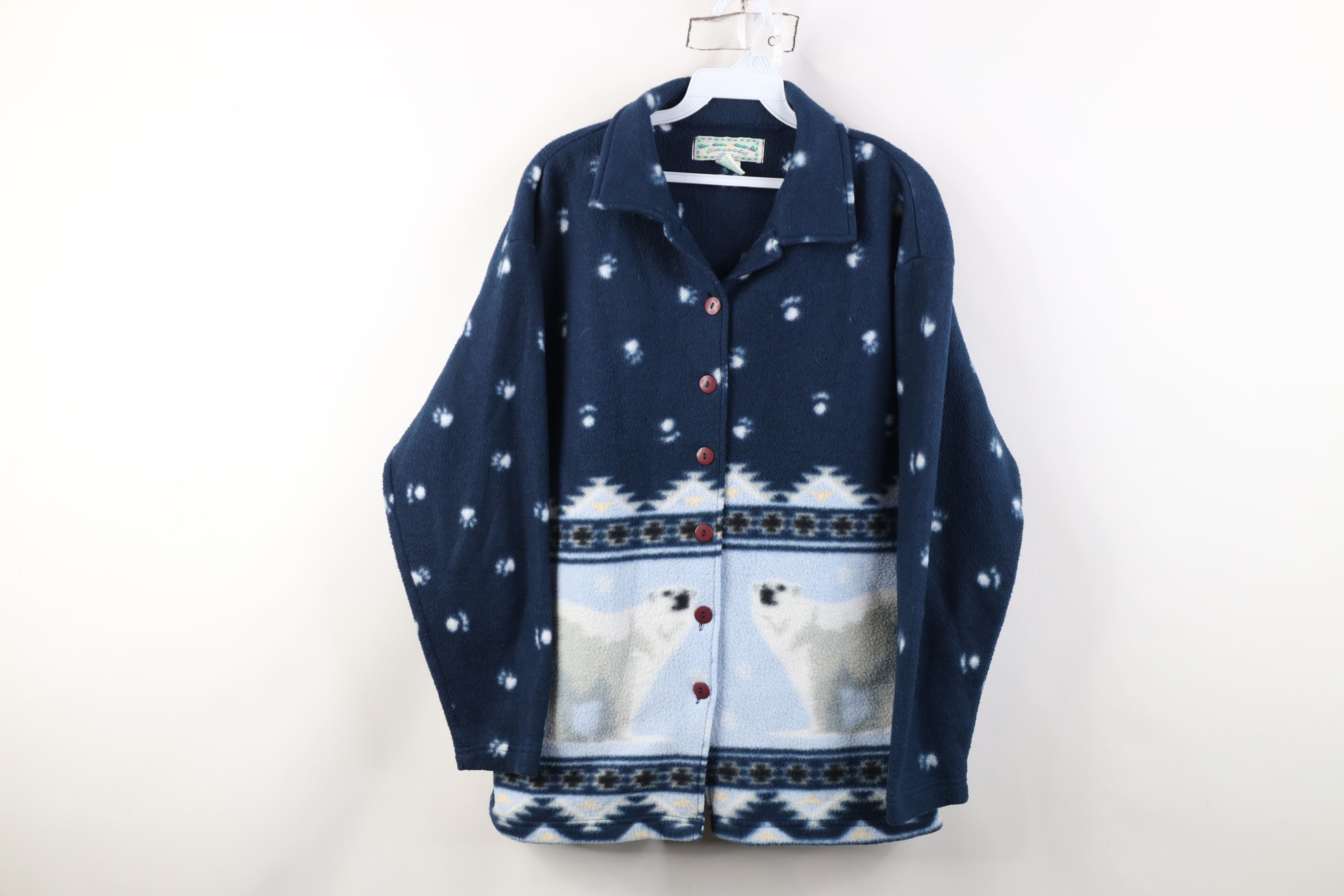 Vintage Vintage 90s Southwestern Polar Bear All Over Shirt Jacket Size M / US 6-8 / IT 42-44 - 1 Thumbnail