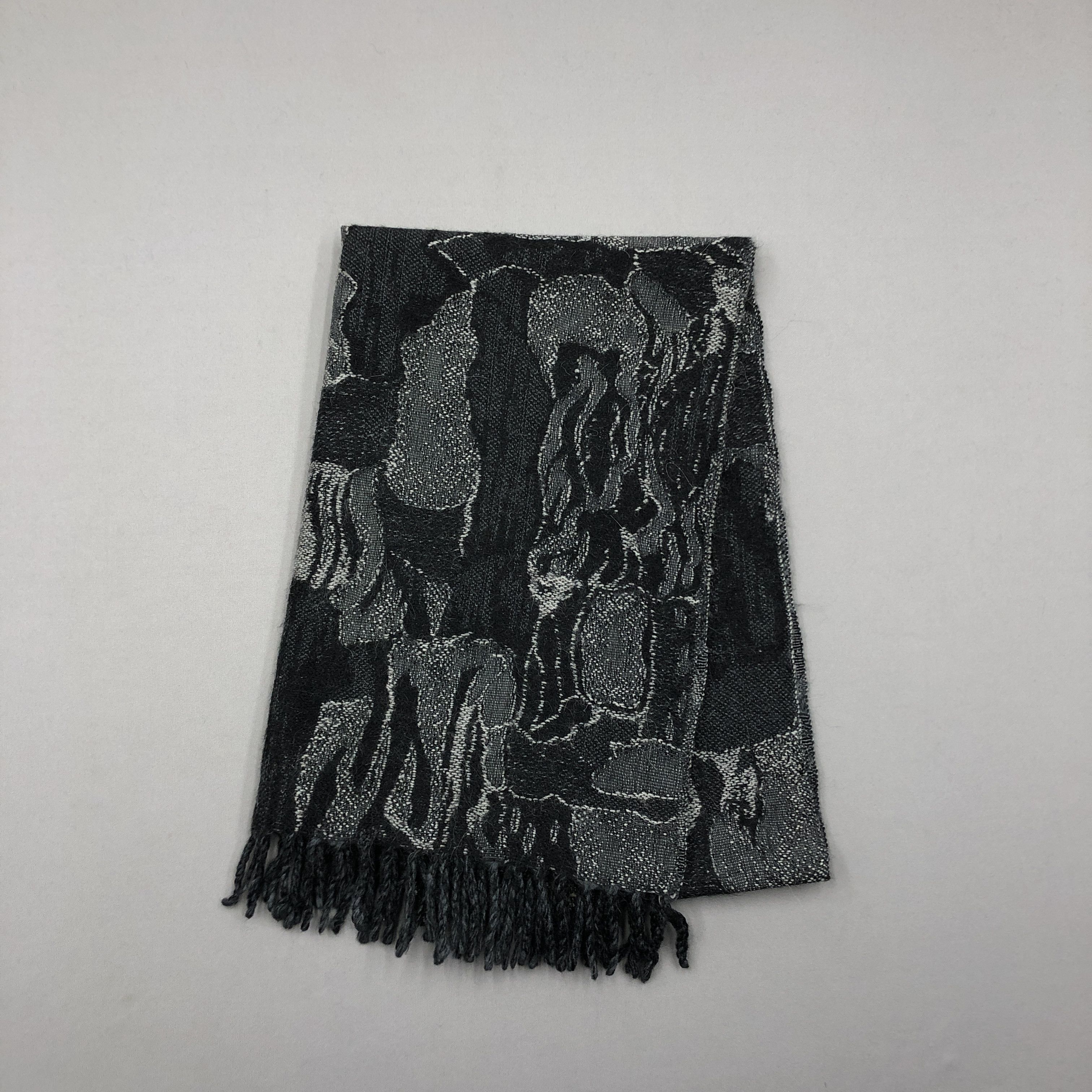 Hiroko Koshino Homme × Vintage Vintage Hiroko Koshino Scarf Muffler Wool Cashmere Scarves Size ONE SIZE - 4 Thumbnail