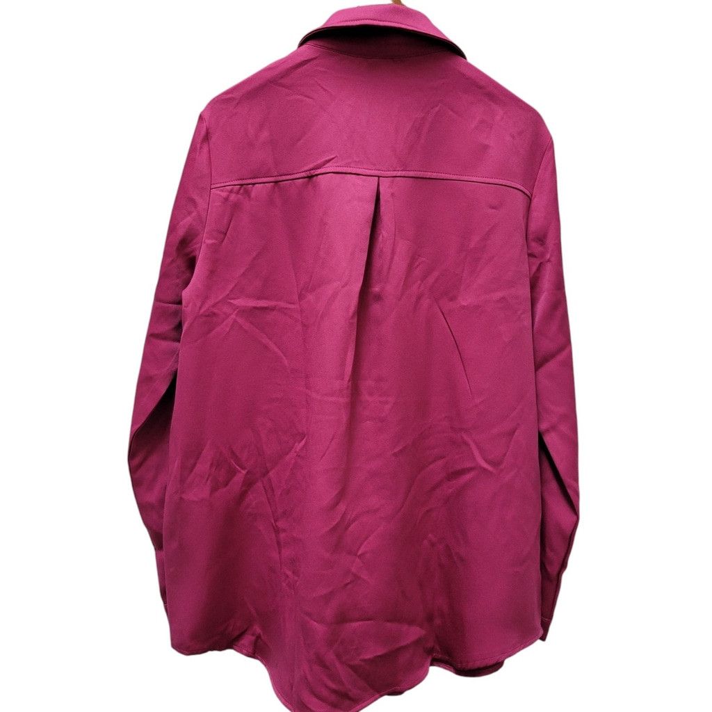 PrettyLittleThing Pretty Little Things Plum Long Sleeves Oversized Shirt Top Size XL / US 12-14 / IT 48-50 - 2 Thumbnail